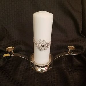 Unity candle holder for wedding; candle included